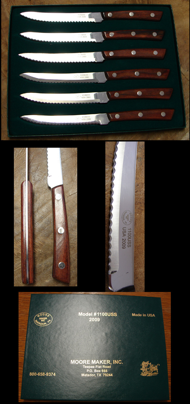 #1100USS - ROSEWOOD HANDLED STEAK KNIVES (6)