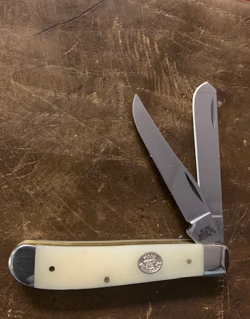 White Bone Handle Pocket Knife for Sale