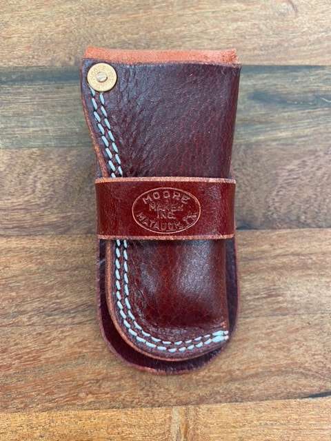 DOUBLE STITCHED PRE-STRETCHED WATER BUFFALO SCABBARD FOR 4-1/8 KNIVES
