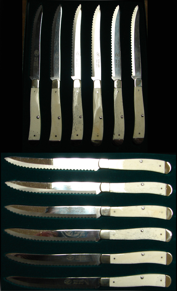 #5100USS - BONE STEAK KNIVES (6)